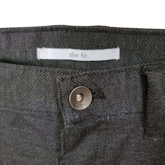 Calvin Klein Dark Gray Herringbone Slim Trouser Classic Dress Pants Size 30 x 30 - Picture 2 of 15